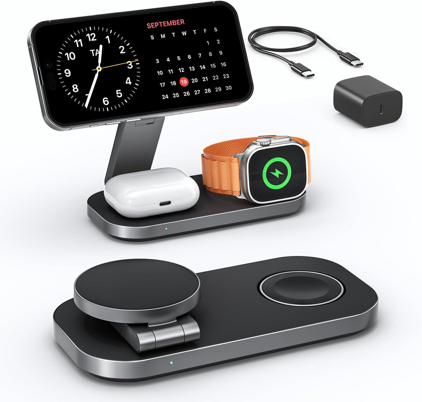3-in-1 Wireless Charging Station for iPhone, Apple Watch & AirPods