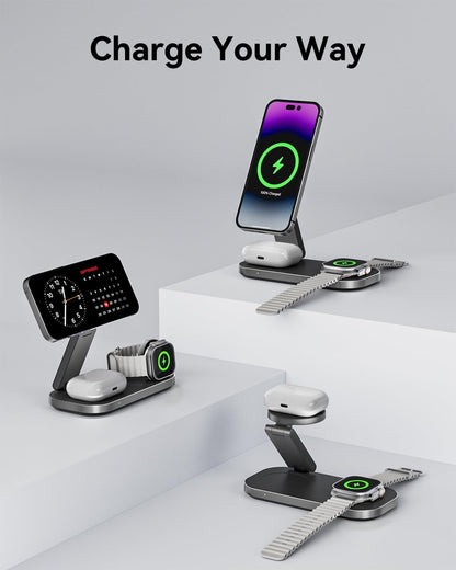 3-in-1 Wireless Charging Station for iPhone, Apple Watch & AirPods