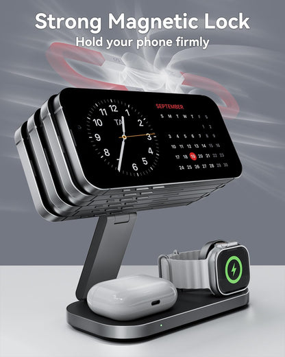 3-in-1 Wireless Charging Station for iPhone, Apple Watch & AirPods